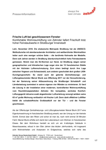 ComfoAir-180, Strassbourg, Straßburg, Presse-Info