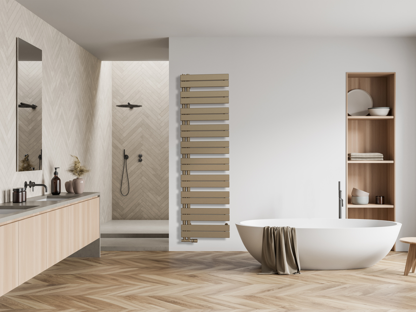 Zehnder Roda DUO, hot water operation, Designline valve,