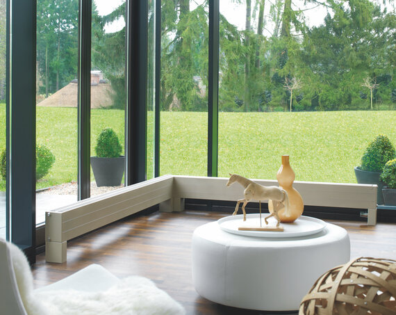 Zehnder_RAD_Radiavector-HY_cream_livingroom_print+web Rendering Zehnder Radiavector Decorative radiator 3D view