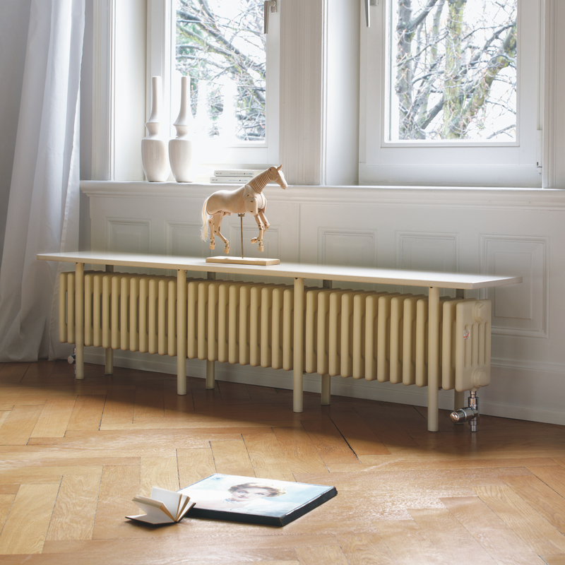 Rendering Zehnder Charleston Bench Decorative radiator Front view