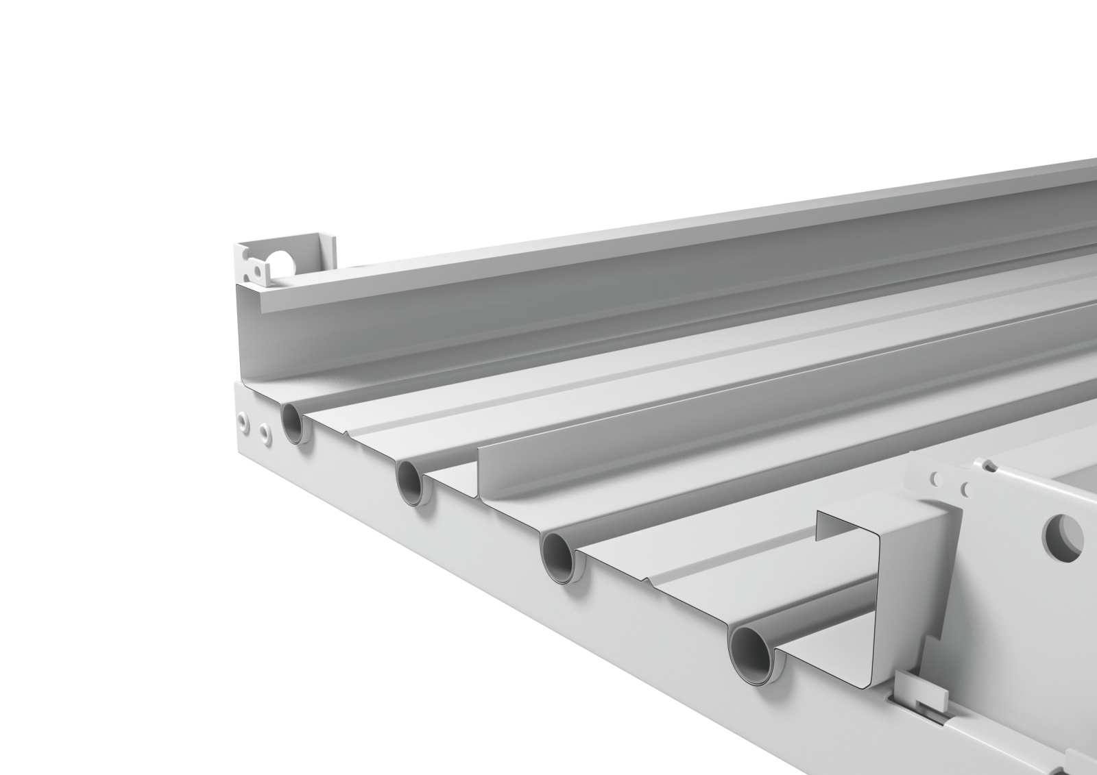 Rendering Zehnder ZIP Heating and cooling ceiling system Rear view
