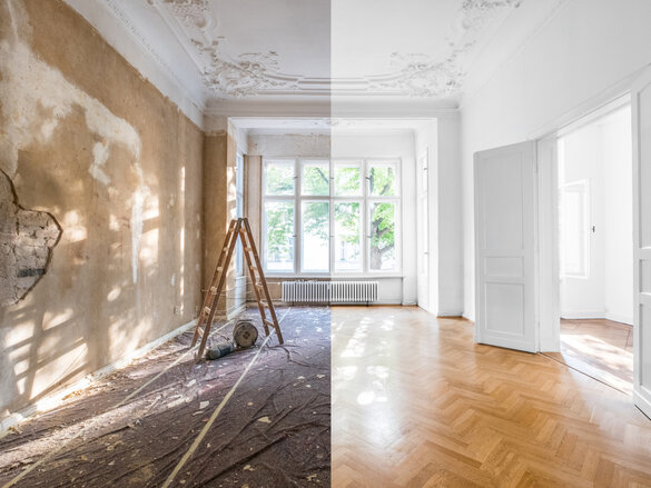 Teilweise Hausrenovierung mit Schwerpunkt auf bestimmten Räumen und Einrichtungen
