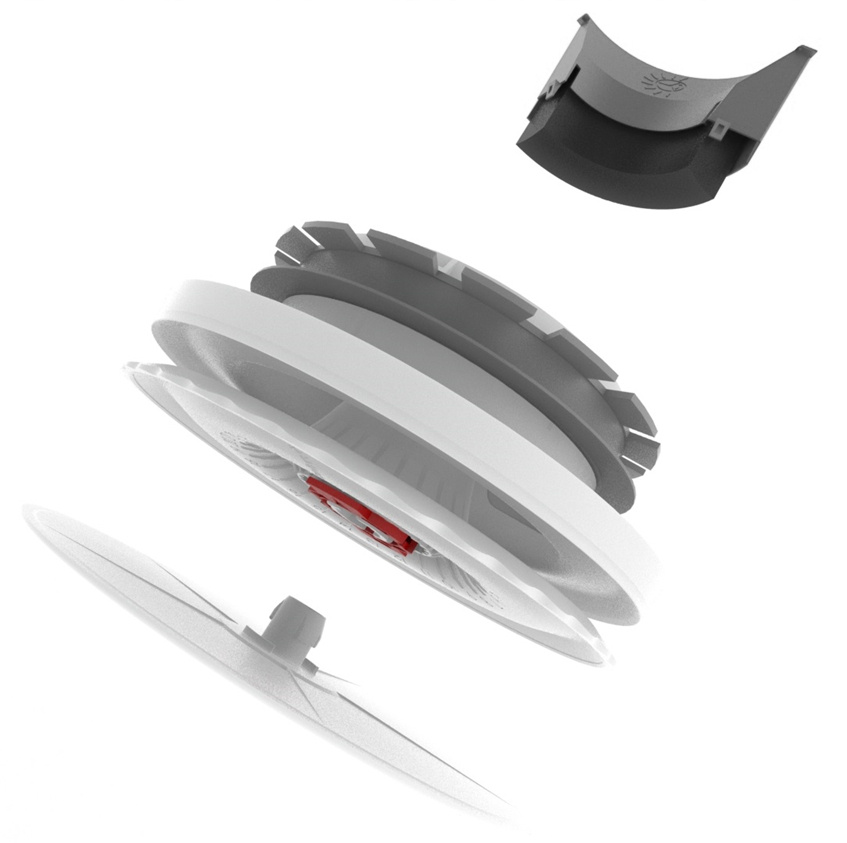 Cut-Out Zehnder ComfoValve Luna S125 Comfortable indoor ventilation Front view