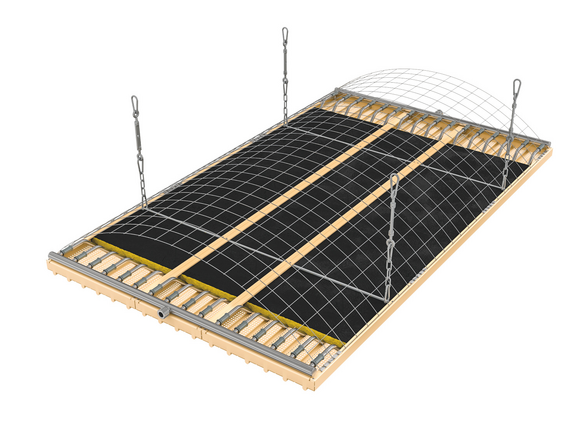 Rendering Zehnder ZFP Heating and cooling ceiling system Top view