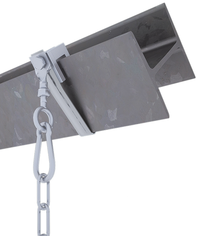 Zehnder, System GRM, Global, RHC, Ceiling Panels, CP, DSP, ZFP, rendering, detail, KN88, mounting kit, horizontal steel beam, horizontal