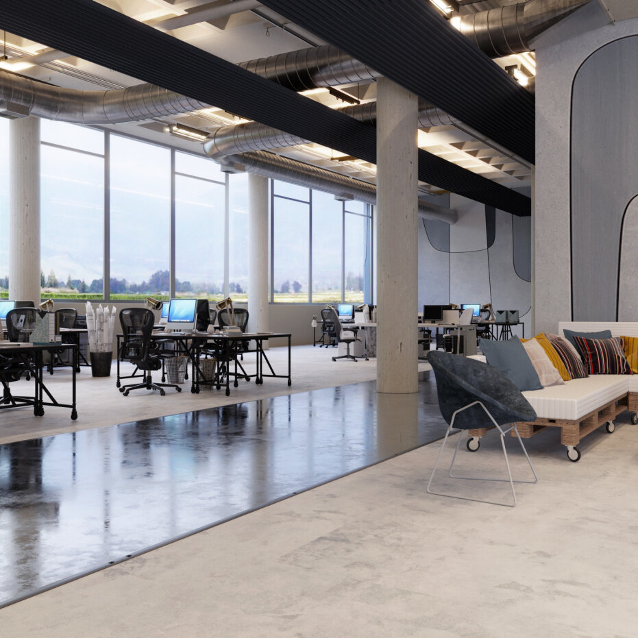 Zehnder_RHC_ZFP_Urban_2 Large open-plan office, Modern, RHC, Urban