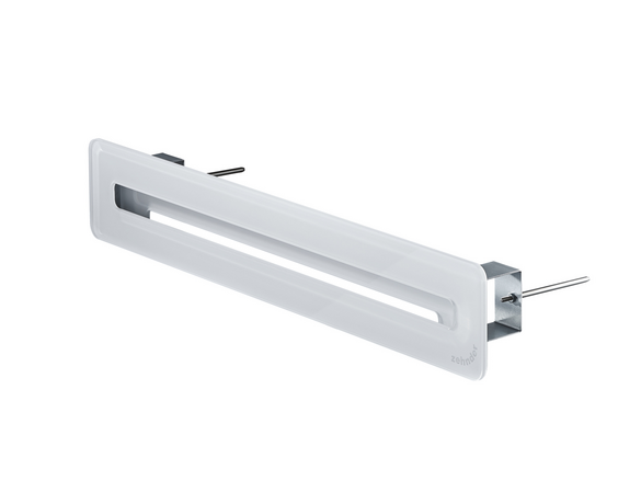 Air distribution, Detail, side view, ComfoGrid Linea 400, wall integration, ceiling, white, suply air, extract air