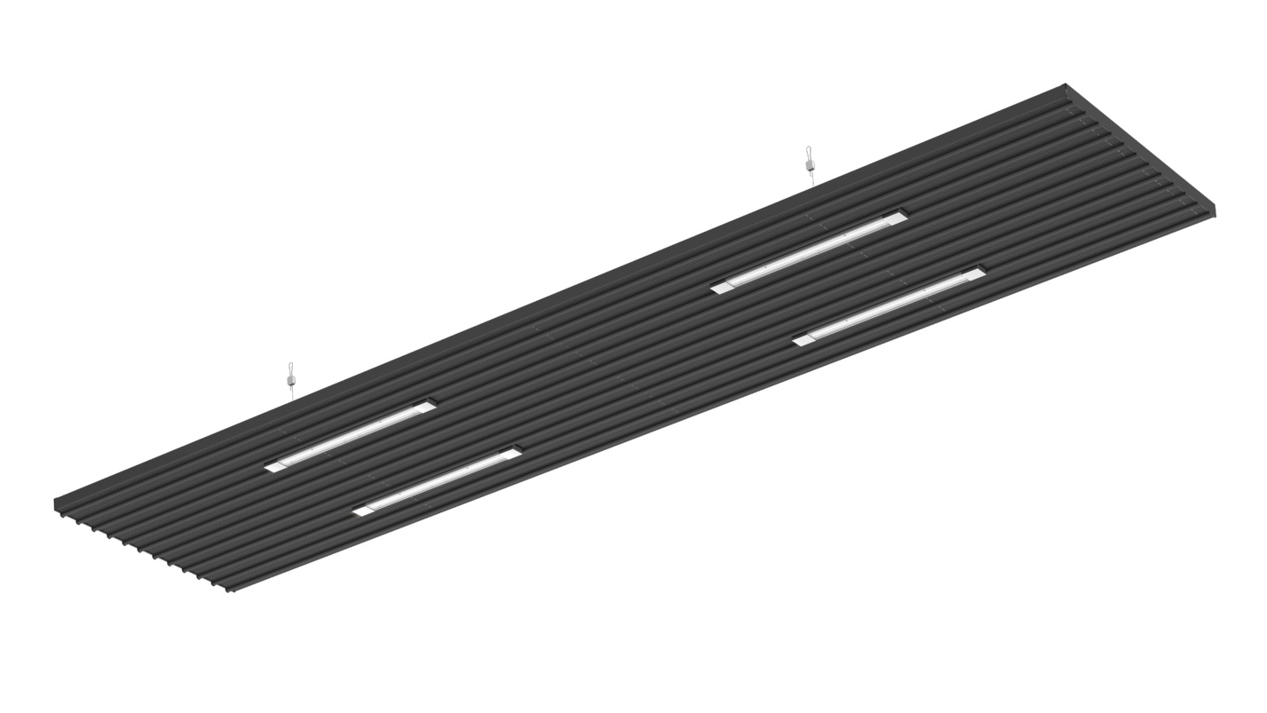 Cut-Out Zehnder ZFP Urban Heating and cooling ceiling system Angled view