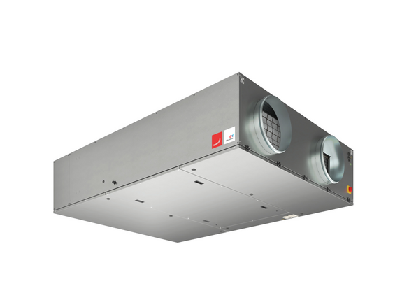 Cut-Out Zehnder Flatpower Comfortable indoor ventilation Angled view