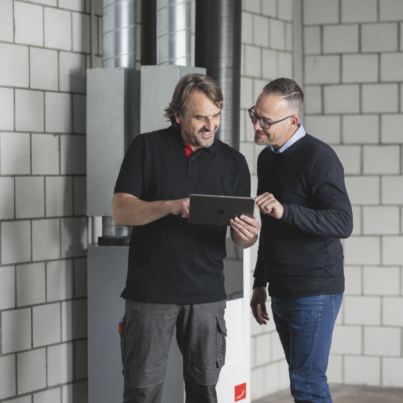 CA Q, comfo Air Q, Installer, Shooting, people, basement, technical room,