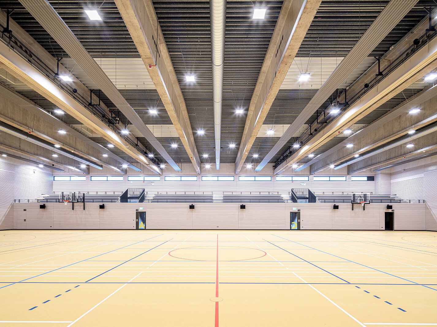 Zehnder ZFP, RHC, CP, Ceiling Panel, Zehnder, Reference, sports hall, foyer, Riedhalle, Steinheim an der Murr