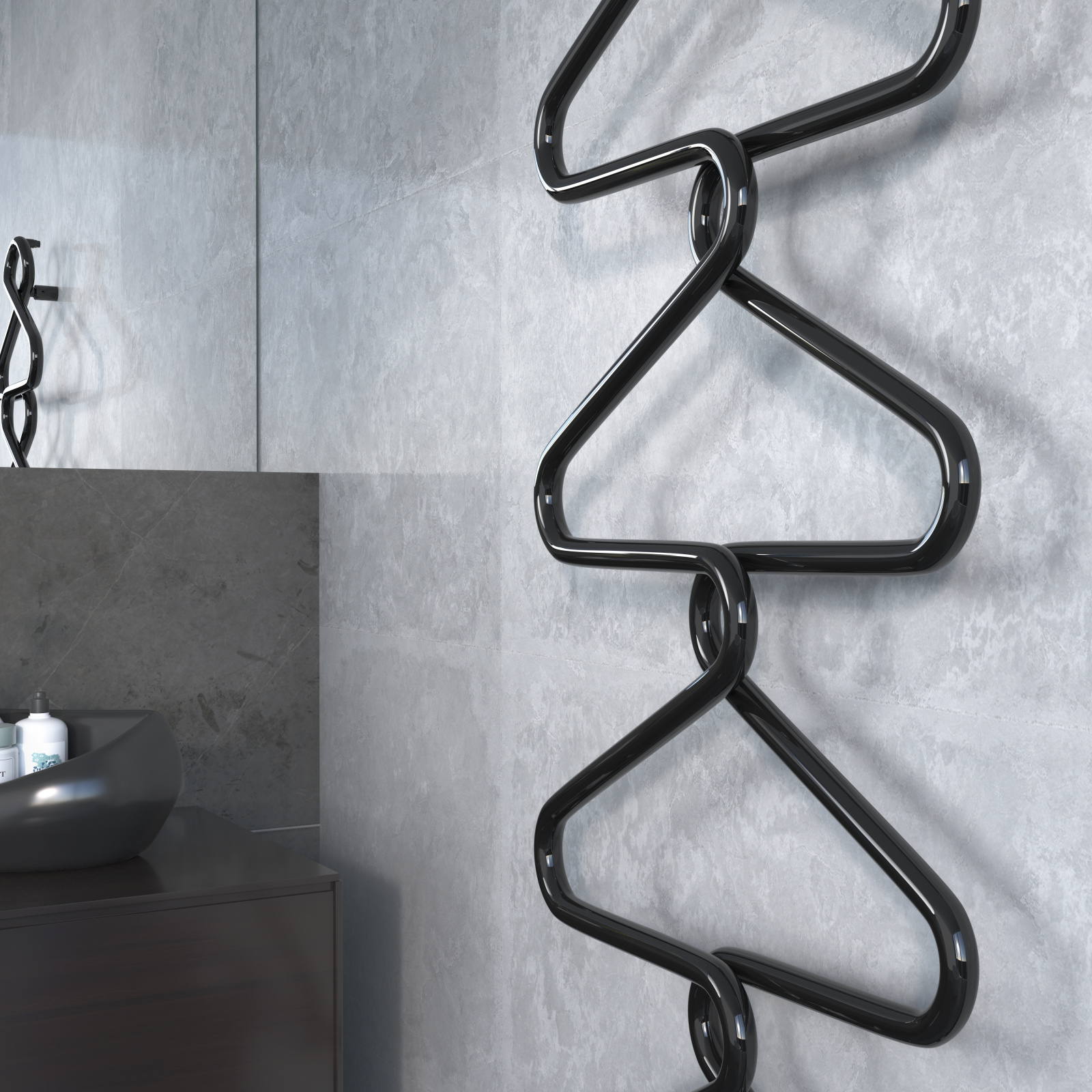 Rendering Zehnder Archibald Decorative radiator Angled view