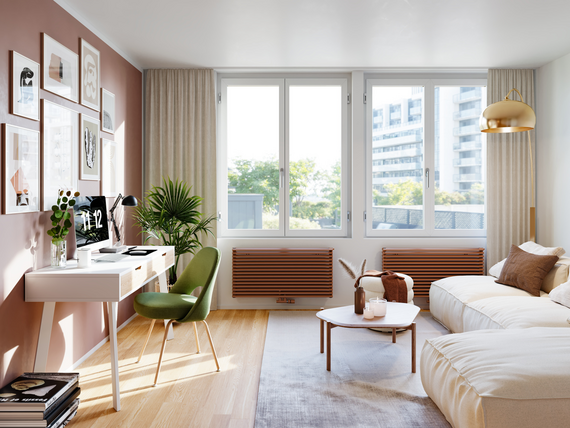 Zehnder-RAD-Kleo-HY-milieu-livingroom Rendering Zehnder Kleo Decorative radiator Front view