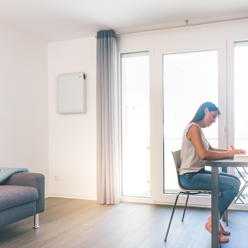 Rendering Zehnder ComfoAir 70 Comfortable indoor ventilation Side view