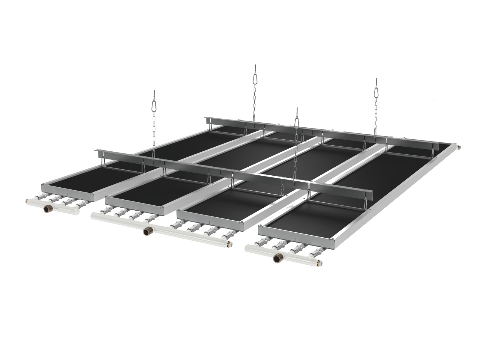 Rendering Zehnder ZIP Heating and cooling ceiling system Rear view