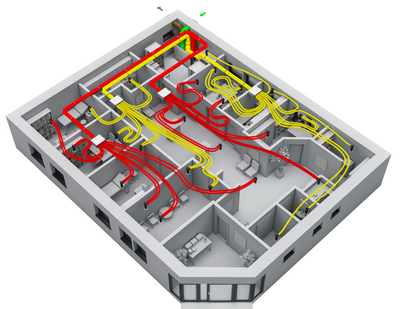Rendering Zehnder Silvertop Comfortable indoor ventilation Angled view