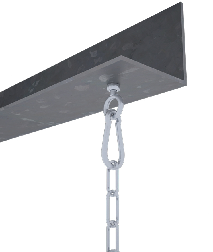 Zehnder, System GRM, Global, RHC, Ceiling Panels, CP, DSP, ZFP, rendering, detail, KN86, mounting kit, trapezoidal sheet metal