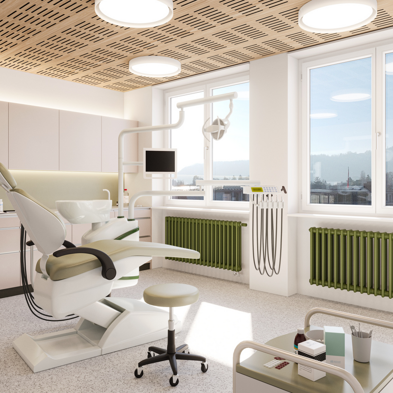 Rendering Zehnder Charleston Clinic Decorative radiator Angled view