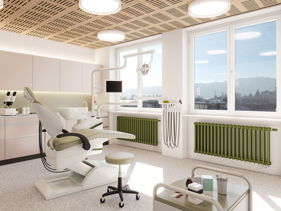 Rendering Zehnder Charleston Clinic Decorative radiator Angled view