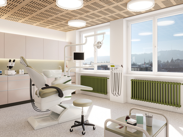 Rendering Zehnder Charleston Clinic Decorative radiator Angled view