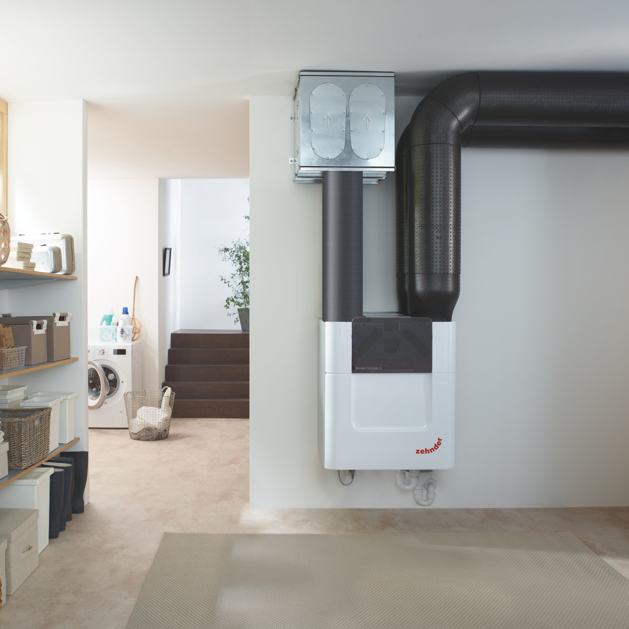 Rendering Zehnder ComfoPipe Compact Comfortable indoor ventilation