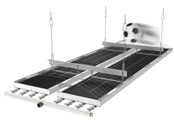 Rendering Zehnder ZIP Heating and cooling ceiling system Rear view