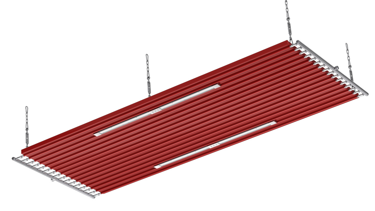 Cut-Out Zehnder ZFP Heating and cooling ceiling system Angled view