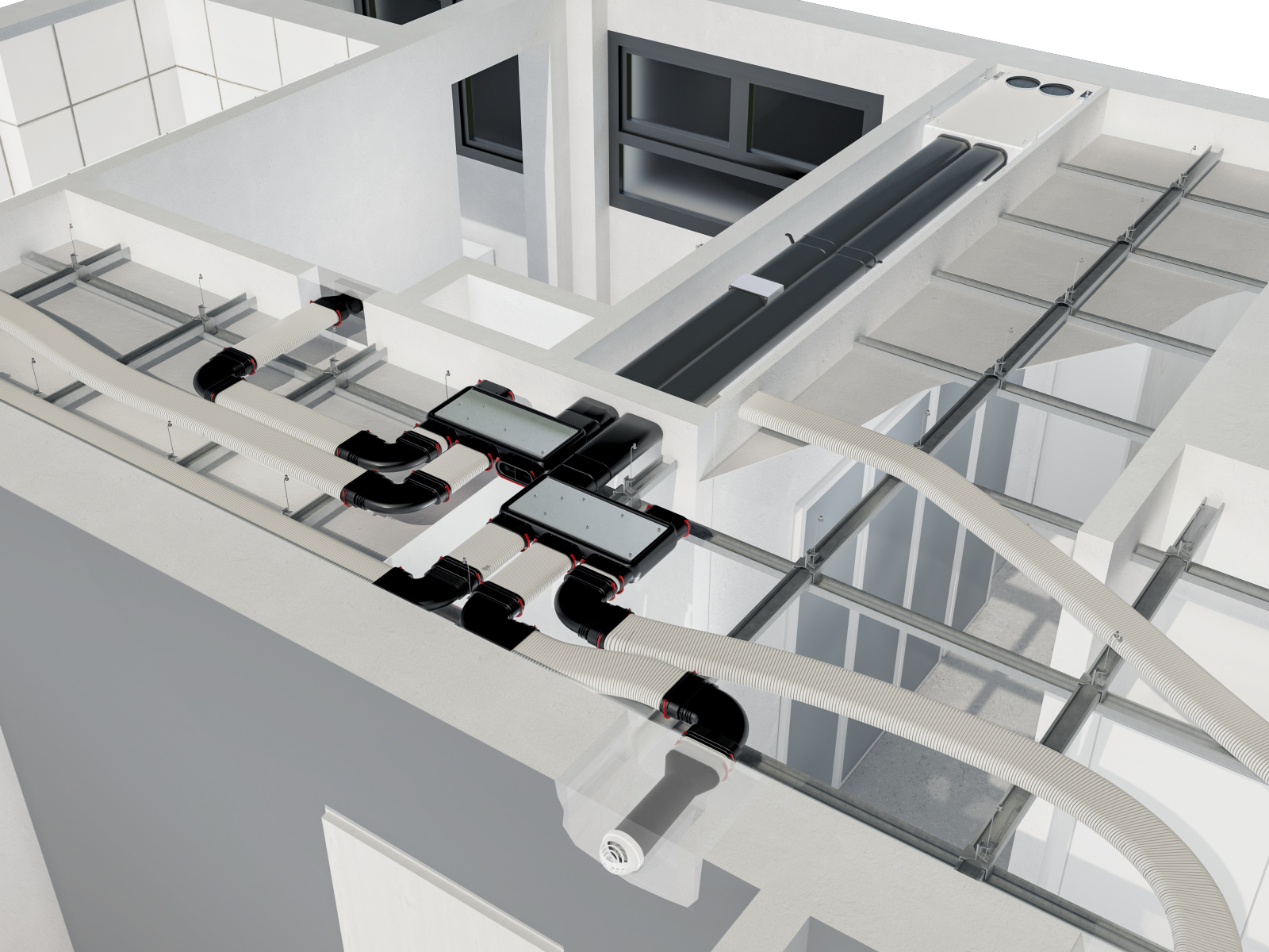 Rendering Comfortable indoor ventilation Angled view
