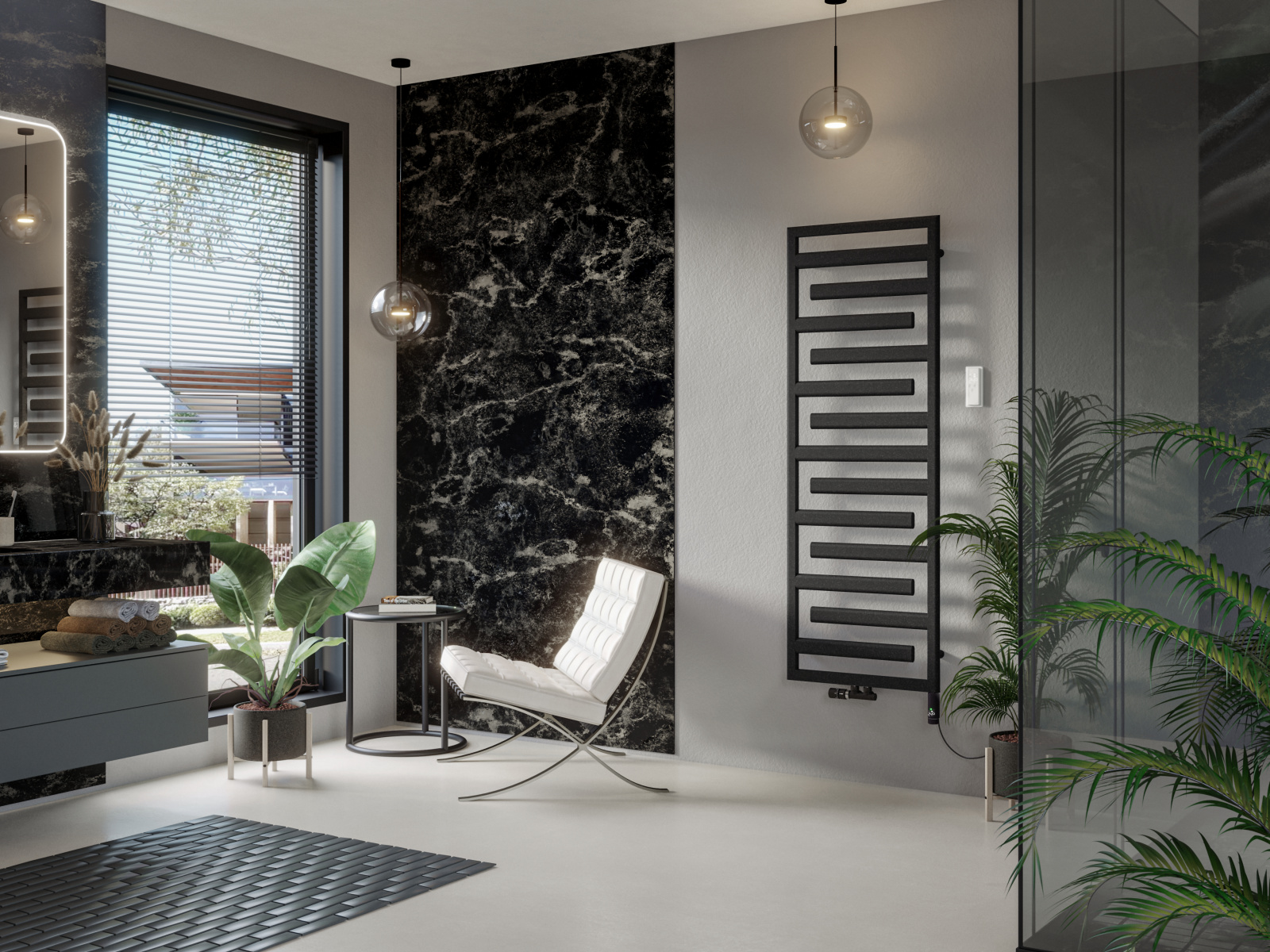 Rendering Zehnder Tetris Decorative radiator Front view