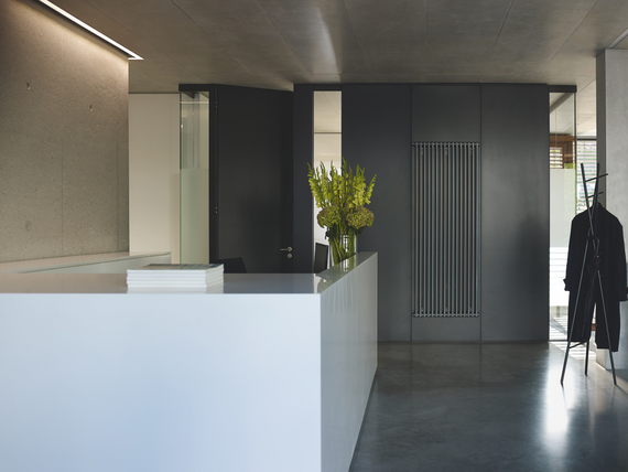 Zehnder_RAD_Charleston-HY_2200_16_anthracite_buero_empfang_03 Reference Zehnder Charleston Decorative radiator Front view