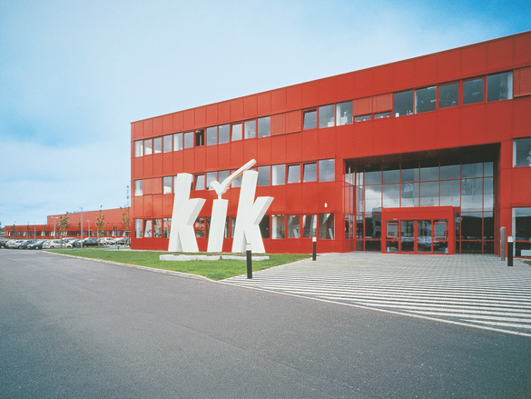 KiK, textile and non-food suppliers, Germany, logistics centre, exterior view, Reference, high bay warehouse