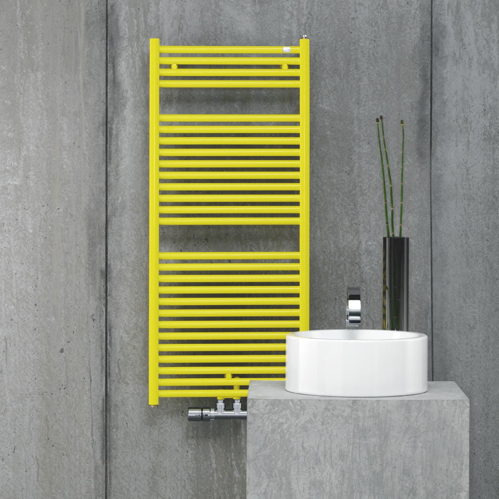 Rendering Zehnder Troja Decorative radiator Angled view