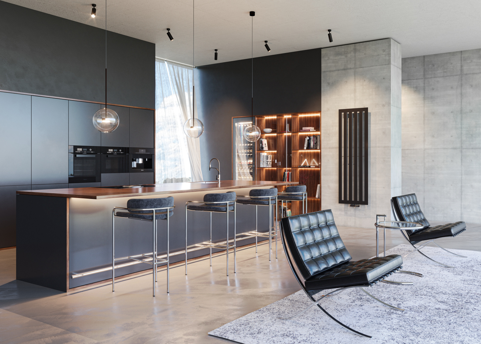 Rendering Zehnder Metropolitan Spa Decorative radiator Angled view